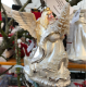 Eksklusive Julekugle : Glaskugle Sne Engel 16 cm Sølv og hvid
