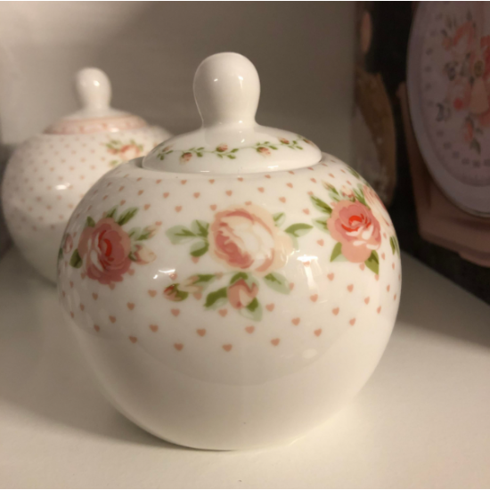 Sukkerskål porcelæn blomster ranke Annette 270 ml