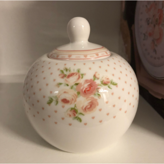 Sukkerskål porcelæn blomst på front annette 270 ml