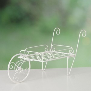 Plantevogn i hvidt metal 70cm Plantevogn i hvidt metal 70cm