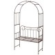 Bænk med espalier i metal 204 cm
