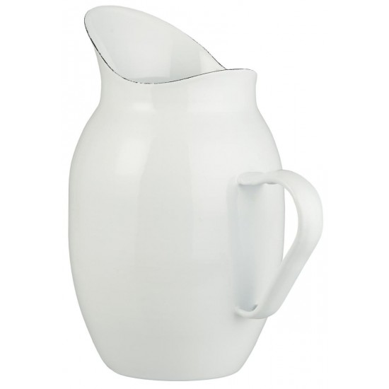 Fin hvid Emalje Kande 2,2 liter