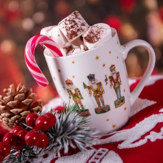 Krus med nøddeknækker hvid 300ml