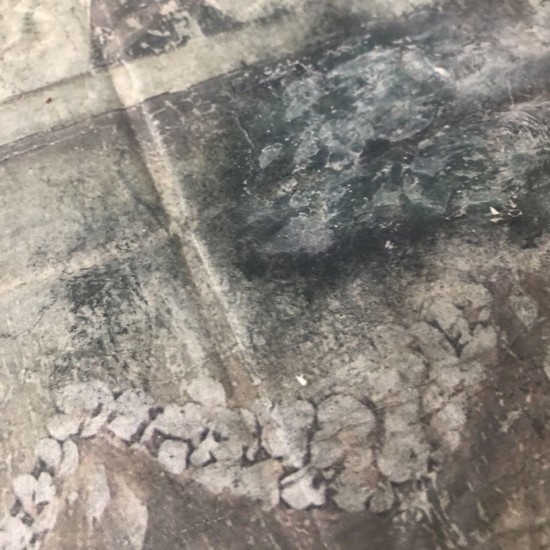 Skønt vintage rullebord Oliven L65cm