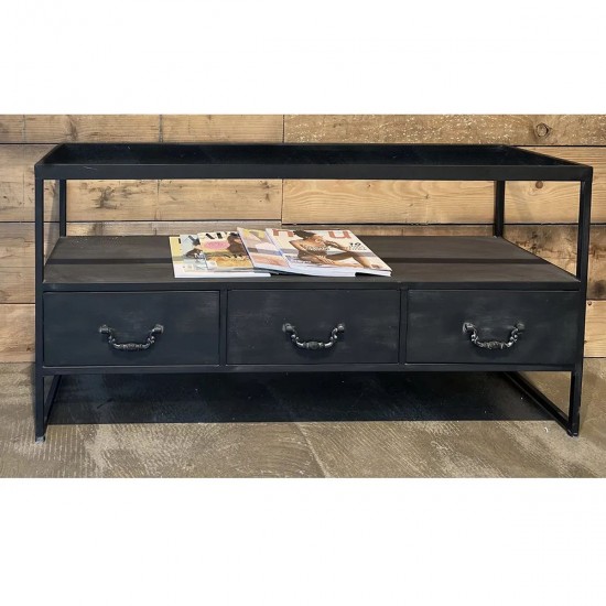 Konsolbord industriel stil uden topplade 120x55cm 2. sort. Konsolbord industriel stil uden topplade 120x55cm 2. sort.