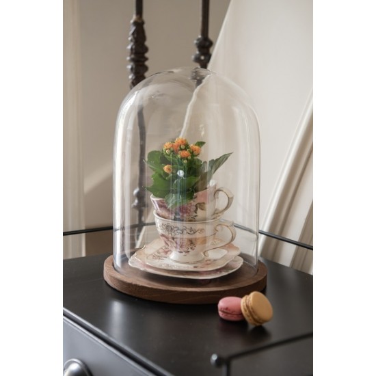 Glas kuppel H29cm Mørk bund Glas kuppel H29cm Mørk bund