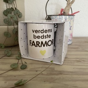 Krus med tekst Verdens bedste Farmor
