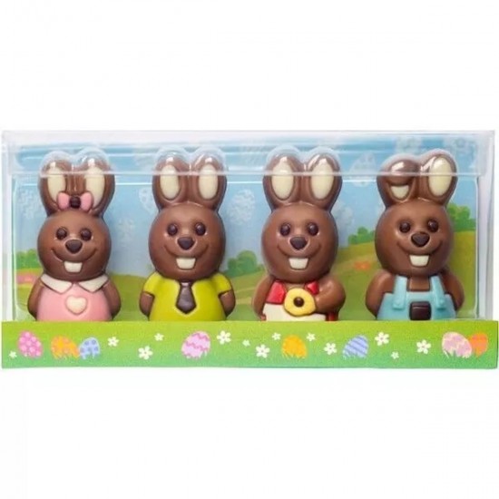 Påske Chocolade med 4 flotte kaniner 40g