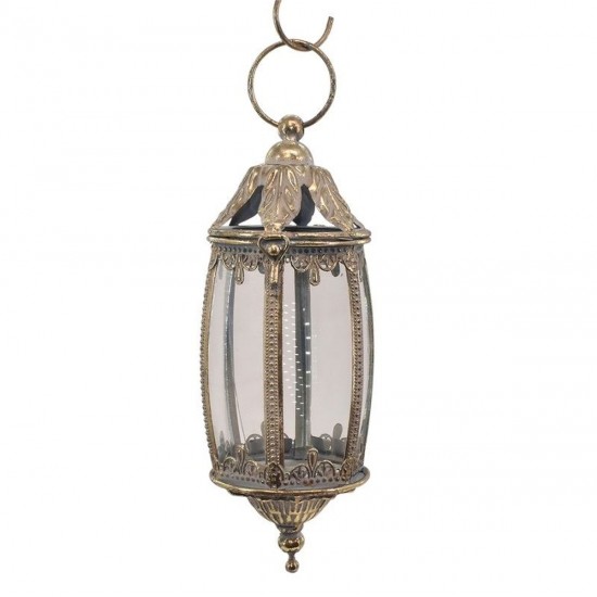 Lanterne 29 cm med ophæng antik guld