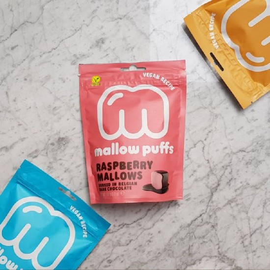 Hapsere Raspberry Marshmallow dyppet i mørk chokolade 100g fra BARU Hapsere Raspberry Marshmallow dyppet i mørk chokolade 100g fra BARU
