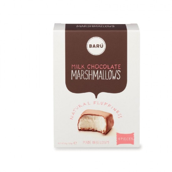 4 stk Mælkechokolade Marshmallows 54g fra BARU 4 stk Mælkechokolade Marshmallows 54g fra BARU