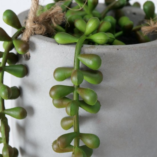 Hængeplante i krukke med snore - Kunstig Plante