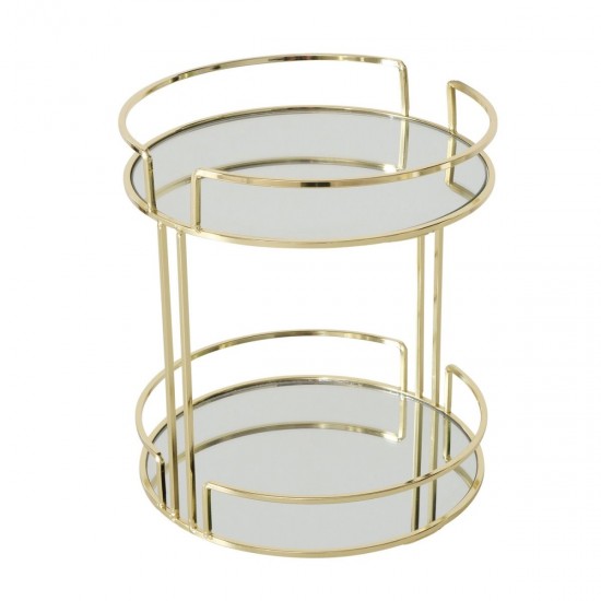 Etagere med spejle Guld 23 cm