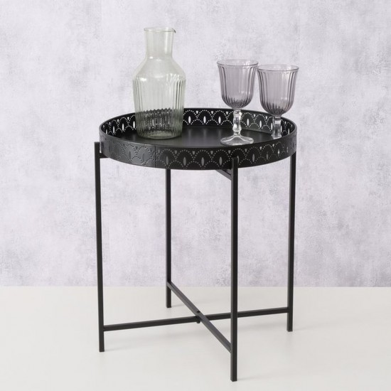 Sidebord med bakke sort Sidebord med bakke sort