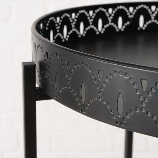 Sidebord med bakke sort Sidebord med bakke sort
