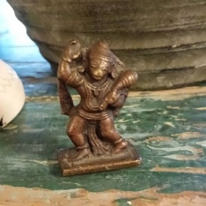 Mini figur Hinduistisk gud Hanuman bronze