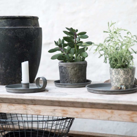 Kammerstage grå med kant til bedelys og kronelys