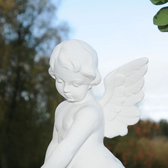 Smuk Engel 46 cm - Frostsikker havefigur i marmor