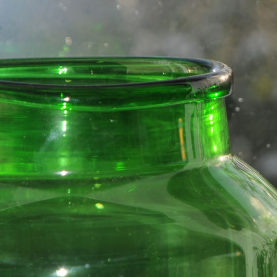 Stort Flot gammelt grønt sylteglas 20 liters 54 cm