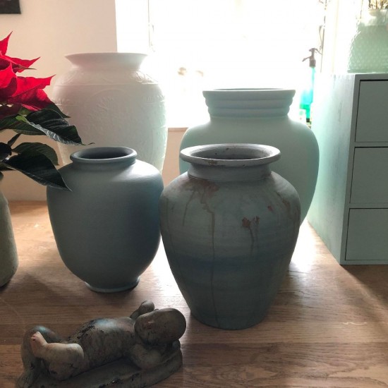 Flot Vase 22 cm - nymalet grøn Flot Vase 22 cm - nymalet grøn