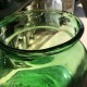 Stort Flot gammelt grønt sylteglas 21 cm