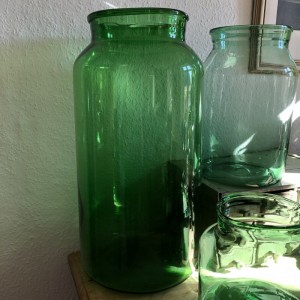 Stort Flot gammelt grønt sylteglas 20 liters 54 cm Stort Flot gammelt grønt sylteglas 20 liters 54 cm