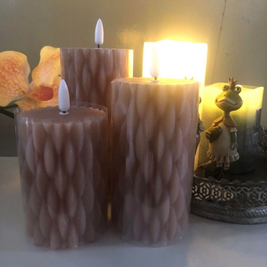 LED Bloklys 15 cm pale brown LED Bloklys 15 cm pale brown