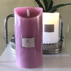 LED Bloklys 12 cm støvet lyserød LED Bloklys 12 cm støvet lyserød