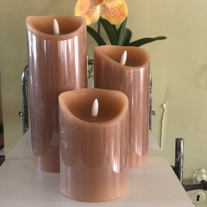 LED Bloklys 12 cm lys terracotta LED Bloklys 12 cm lys terracotta