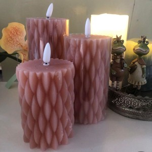 LED Bloklys 12 cm faded peach LED Bloklys 12 cm faded peach