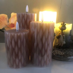 LED Bloklys 10 cm pale brown LED Bloklys 10 cm pale brown