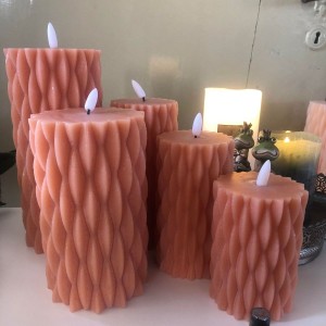 LED Bloklys 12 cm peach LED Bloklys 12 cm peach