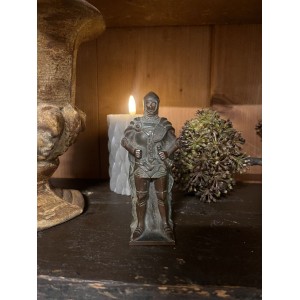 Gammel Bronze figur Ridder 12cm