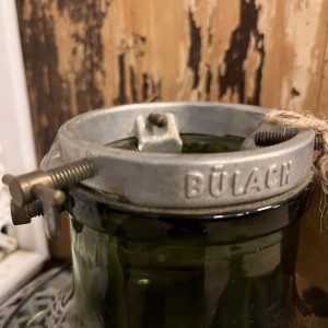 Juletræsfod Holmegaard Antik i grønt glas 