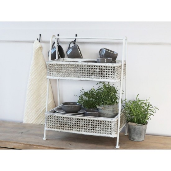 Flot Opsats med 2 kurve antique creme