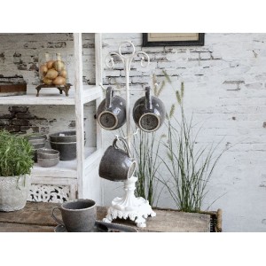 Kopholder på fod med 4 kroge Hvid