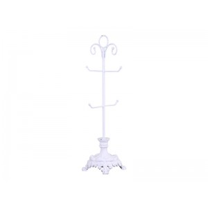 Kopholder på fod med 4 kroge Hvid