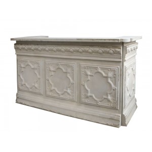 Vintage disk eller bar  med 1 hylde L217cm Hvid Vintage disk eller bar  med 1 hylde L217cm Hvid