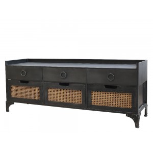 Kommode med 6 skuffer L122cm Sort Kommode med 6 skuffer L122cm Sort