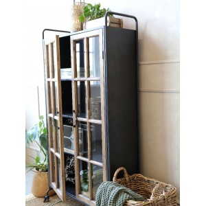 Metal Skab på hjul med trælåger