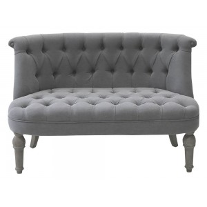 Fransk sofa i hørstof 2 personer 110cm Sort Fransk sofa i hørstof 2 personer 110cm Sort