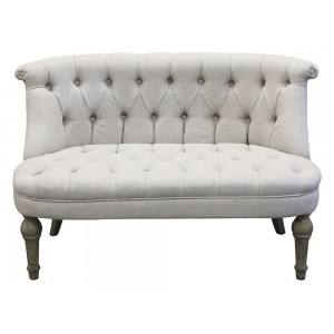 Fransk sofa i hørstof 2 personer 110cm Hør Fransk sofa i hørstof 2 personer 110cm Hør