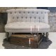 Fransk sofa i hørstof 2 personer 110cm Hør Fransk sofa i hørstof 2 personer 110cm Hør