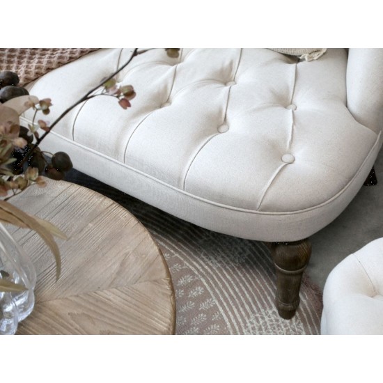 Fransk sofa i hørstof 2 personer 110cm Hør Fransk sofa i hørstof 2 personer 110cm Hør