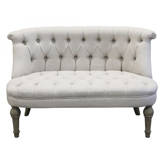 Fransk sofa i hørstof 2 personer 110cm Hør Fransk sofa i hørstof 2 personer 110cm Hør