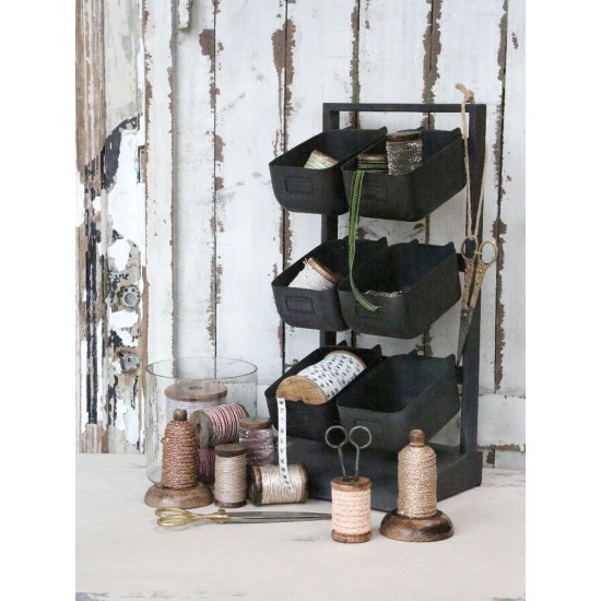 Hylde med 6 aftagelige kasser H58cm Sort Hylde med 6 aftagelige kasser H58cm Sort