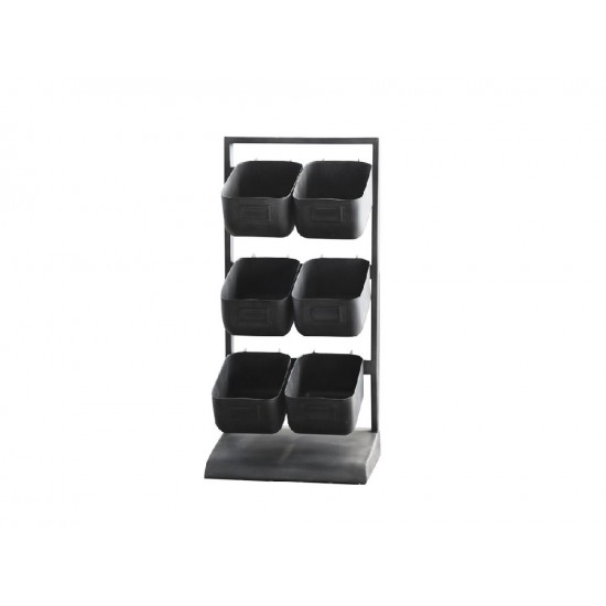 Hylde med 6 aftagelige kasser H58cm Sort Hylde med 6 aftagelige kasser H58cm Sort