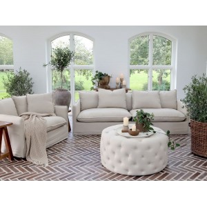 Malo Stol i hør med 3 puder B110cm - Gratis Levering Malo Stol i hør med 3 puder B110cm - Gratis Levering