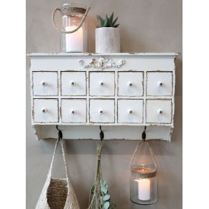 Sorteringsreol med skuffer og knager B60cm