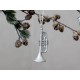 Trompet med glimmer til juletræet H8cm